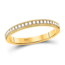 1/6 CTW Womens Round Diamond Wedding Single Row Band Ring 14kt Yellow Gold - REF-23A3M