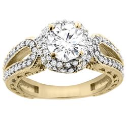 1.24 CTW Diamond Ring 14K Yellow Gold - REF-238F7N