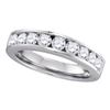 Image 1 : 1 CTW Womens Round Channel-set Diamond Single Row Wedding Band Ring 14kt White Gold - REF-131V5Y