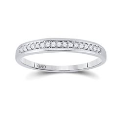 1/10 CTW Womens Round Diamond Wedding Band Ring 10kt White Gold - REF-17N7A