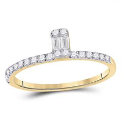 1/4 CTW Womens Baguette Diamond Band Ring 14kt Yellow Gold - REF-27H3R