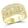 Image 1 : 1 CTW Mens Round Diamond Cuban Link Band Ring 14kt Yellow Gold - REF-122M6F