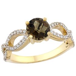 1.25 CTW Quartz & Diamond Ring 14K Yellow Gold - REF-49N8Y