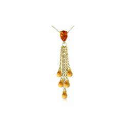 Genuine 7.5 ctw Citrine Necklace 14KT Yellow Gold - REF-32T8A