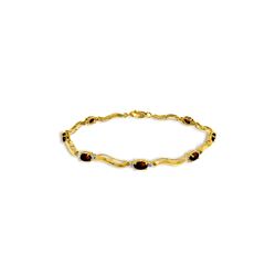 Genuine 2.01 ctw Garnet & Diamond Bracelet 14KT Yellow Gold - REF-76F7Z