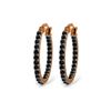 Image 1 : Genuine 0.81 ctw Black Diamond Earrings 14KT Rose Gold - REF-97P2H