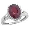 Image 1 : 2.60 CTW Ruby & Diamond Ring 10K White Gold - REF-51H2M