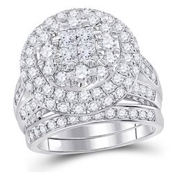 3 CTW Princess Diamond Bridal Wedding Ring 14kt White Gold - REF-286T4V