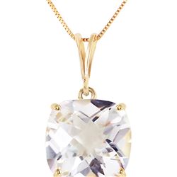 Genuine 3.6 ctw White Topaz Necklace 14KT Yellow Gold - REF-28N9R