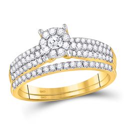 1/2 CTW Round Diamond Bridal Wedding Ring 10kt Yellow Gold - REF-44R5X