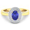 Image 3 : Natural 0.91 CTW Tanzanite & Diamond Ring 14K Yellow Gold - REF-35W9X