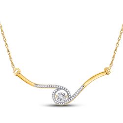 1/5 CTW Womens Round Diamond Moving Twinkle Pendant 10kt Yellow Gold - REF-30N7A