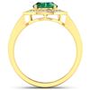 Image 2 : Natural 1.87 CTW Zambian Emerald & Diamond Ring 14K Yellow Gold - REF-81X8K