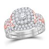 Image 1 : 1 & 1/5 CTW Round Diamond Bridal Wedding Ring 14kt Two-tone Gold - REF-102F3W