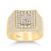 Image 1 : 2 & 3/4 CTW Mens Baguette Diamond Square Ring 14kt Yellow Gold - REF-252H3R