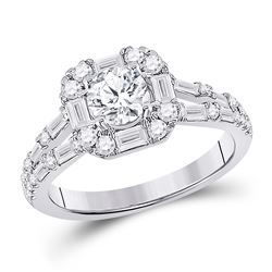 1 & 3/4 CTW Round Diamond Solitaire Bridal Wedding Engagement Ring 14kt White Gold - REF-354M5F