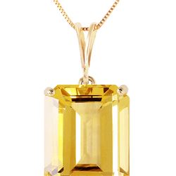 Genuine 6.5 ctw Citrine Necklace 14KT Yellow Gold - REF-35T2A