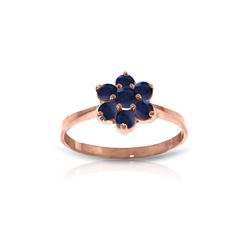 Genuine 0.66 ctw Sapphire Ring 14KT Rose Gold - REF-31Z4N