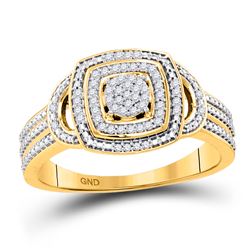 1/6 CTW Womens Round Diamond Cluster Ring 10kt Yellow Gold - REF-27V3Y