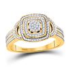 Image 1 : 1/6 CTW Womens Round Diamond Cluster Ring 10kt Yellow Gold - REF-27V3Y