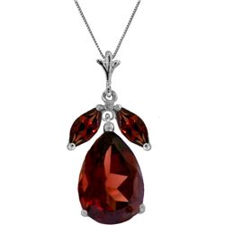 Genuine 6.5 ctw Garnet Necklace 14KT White Gold - REF-42X6M