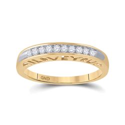 1/5 CTW Womens Round Diamond I Love You Band Ring 10kt Yellow Gold - REF-22R5X