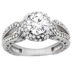 1.24 CTW Diamond Ring 14K White Gold - REF-238A7X