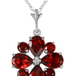 Genuine 2.43 ctw Garnet Necklace 14KT White Gold - REF-29Z7N