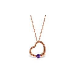 Genuine 0.25 ctw Amethyst Necklace 14KT Rose Gold - REF-29H2X