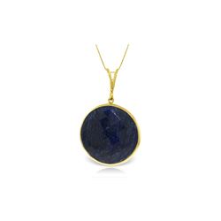 Genuine 23 ctw Sapphire Necklace 14KT Yellow Gold - REF-48A3K