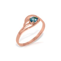 Genuine 0.30 CTW Blue Topaz Ring 14KT Rose Gold - REF-30K5V