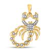 Image 1 : 1/10 CTW Mens Round Diamond Scorpion Charm Pendant 10kt Yellow Gold - REF-17N6A