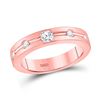 Image 1 : 1/4 CTW Womens Round Diamond Wedding Band Ring 14kt Rose Gold - REF-61H4R
