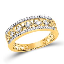 1/4 CTW Womens Round Diamond Band Ring 10kt Yellow Gold - REF-27A3M