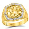 Image 1 : 1/4 CTW Mens Round Diamond Eagle Cluster Ring 10kt Yellow Gold - REF-38F7W