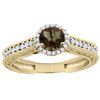 Image 1 : 1.24 CTW Quartz & Diamond Ring 14K Yellow Gold - REF-57A4X