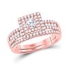7/8 CTW Round Diamond Bridal Wedding Ring 14kt Rose Gold - REF-95T5V