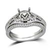 0.32 CTW Diamond Wedding Ring Set 14K White Gold - REF-43M7F