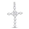 1 CTW Womens Round Diamond Bound Cross Pendant 14kt White Gold - REF-95M5F