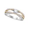 3/4 CTW Round Diamond 2-tone Bridal Wedding Engagement Ring 14kt White Gold - REF-94T3V