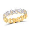 Image 1 : 1/2 CTW Womens Round Diamond XOXO Stackable Band Ring 10kt Yellow Gold - REF-42A2M