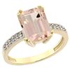 Image 1 : 2.95 CTW Morganite & Diamond Ring 14K Yellow Gold - REF-59W8F