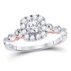 Image 1 : 3/4 CTW Round Diamond Solitaire Bridal Wedding Engagement Ring 14kt Two-tone Gold - REF-101Y3N
