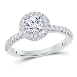 1 & 1/4 CTW Round Diamond Solitaire Bridal Wedding Engagement Ring 14kt White Gold - REF-308X7T