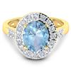 Image 3 : Natural 2.5 CTW Aquamarine & Diamond Ring 14K Yellow Gold - REF-94H5M