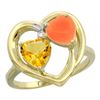 Image 1 : 1.31 CTW Citrine & Diamond Ring 10K Yellow Gold - REF-23K5W