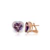 Image 1 : Genuine 6.48 ctw Amethyst & Diamond Earrings 14KT Rose Gold - REF-101Z4N