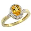 Image 1 : 1.15 CTW Citrine & Diamond Ring 10K Yellow Gold - REF-31F5N