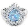 Image 3 : Natural 3.19 CTW Aquamarine & Diamond Ring 14K White Gold - REF-115H6M