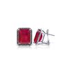 Image 1 : Genuine 14.9 ctw Ruby & Black Diamond Earrings 14KT White Gold - REF-201T5A